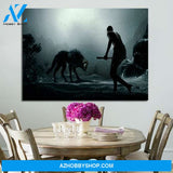 1 Panel Teenage Leonidas And Wolf Wall Art Canvas