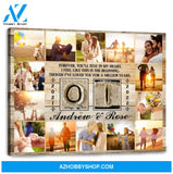 1 Year Wedding Anniversary Gift Personalized Love Canvas