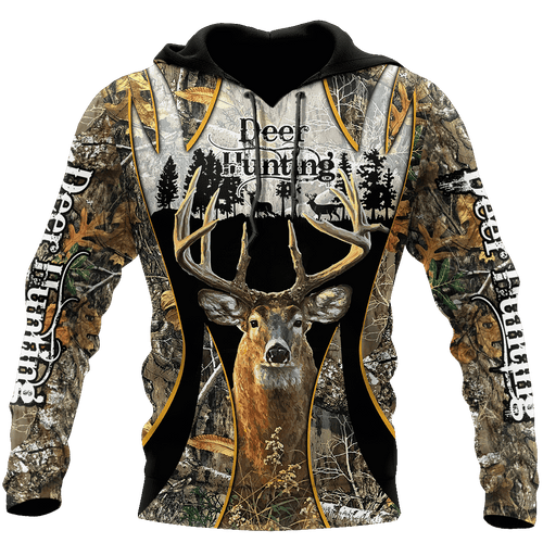Hunting Gifts Deer Hunting Gifts Deer Hunting All Over Printed US Unisex Size Hoodie