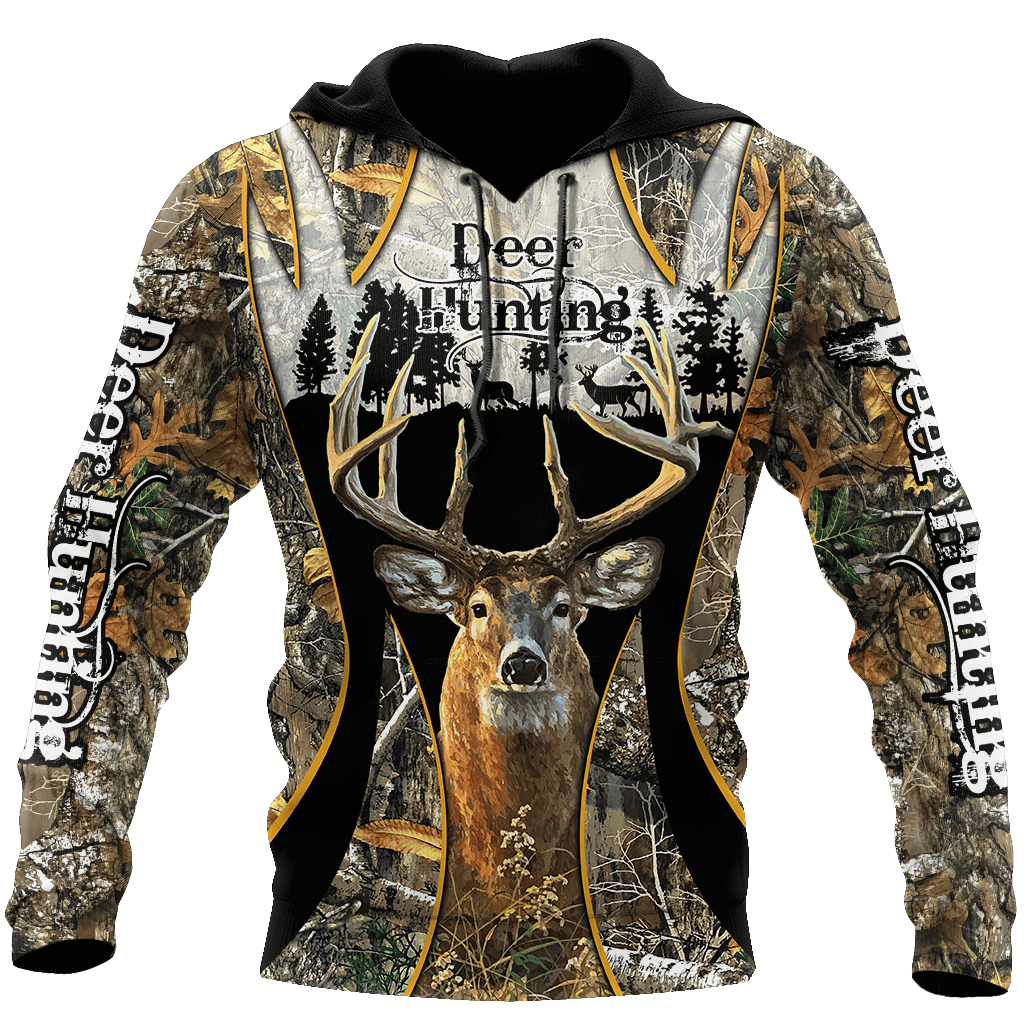 Hunting Gifts Deer Hunting Gifts Deer Hunting All Over Printed US Unisex Size Hoodie