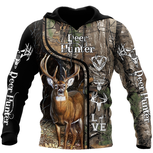 Hunting Gifts Deer Hunting Gifts All Over Printed Deer Hunting US Unisex Size Hoodie