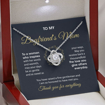 To My Boyfriend's Mom Necklace Gift - I am so honored to have met you Daughter-in-law to Mother-in-law GiftLove Knot, Alluring Beauty Necklace LX069A