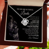 To my Wife Soulmate Necklace - Couple Lion I can't live without you Love  Knot, Alluring Beauty, Sunflower Necklace LX361D