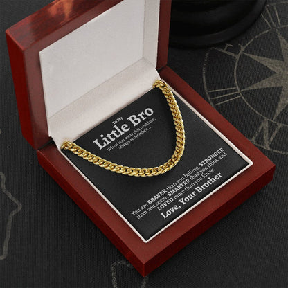 Little Brother Necklace, Loved More Than You Know, Best Little Brother Gifts, Big Brother Little Brother Gift, Cuban Link Chain Necklace - TGV