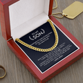 To My Son - A Hug Just Hold This Close To Feel My Love - Cuban Link Chain Necklace - TGV