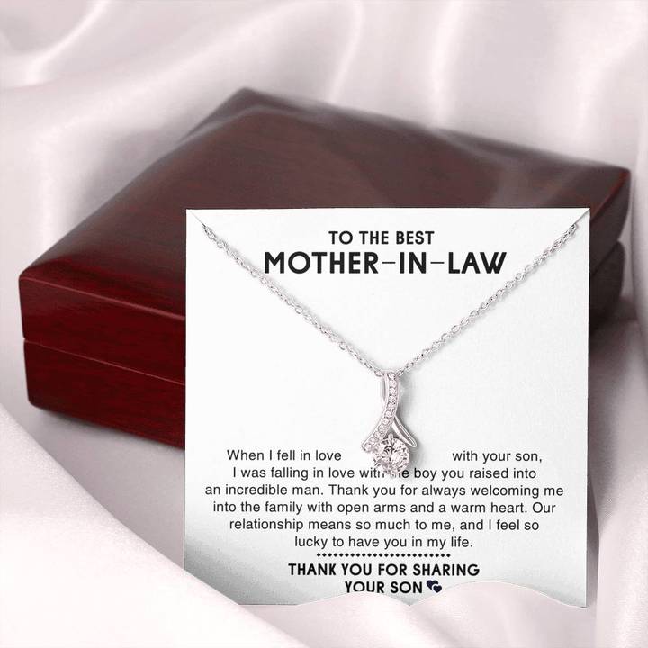 To The Best Mother-In-Law Necklace - Thank You For Sharing Your Son - Alluring Beauty Necklace - TGV