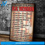 10 Reasons To Be With A U.S. Veteran, We Are Loyal To Our Families Matte Canvas