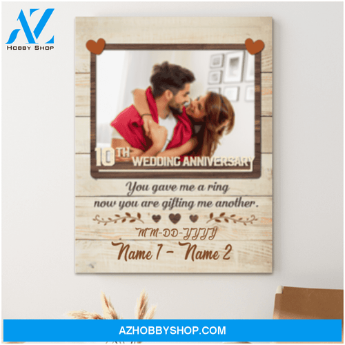 10 Year Anniversary Gift Modern You Gave Me A Ring Canvas Wall Art