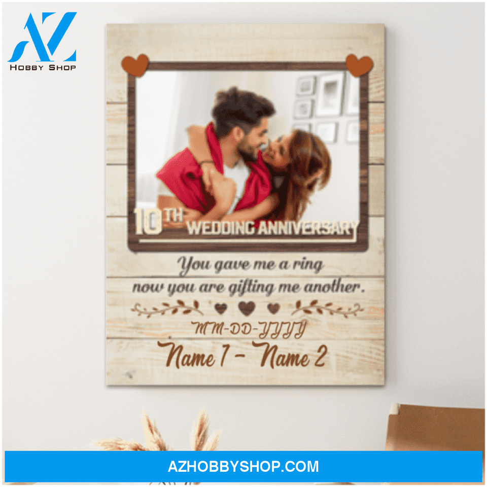 10 Year Anniversary Gift Modern You Gave Me A Ring Canvas Wall Art