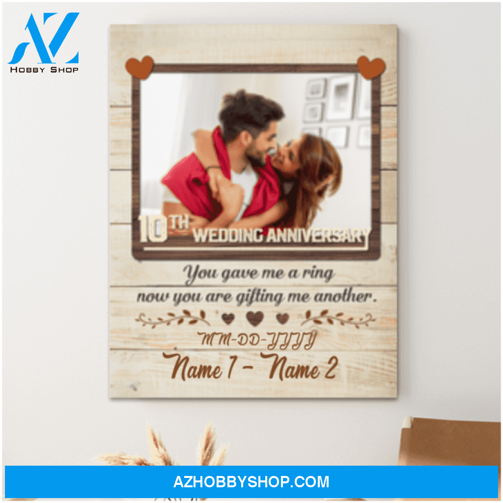 10 Year Anniversary Gift Modern You Gave Me A Ring Canvas Wall Art