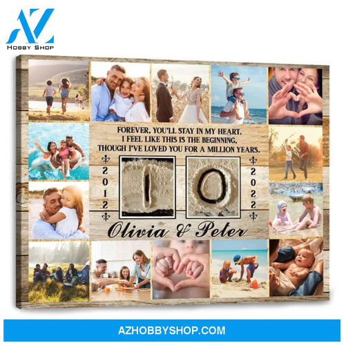 10 Year Wedding Anniversary Gift Personalized Love Canvas