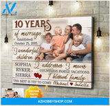 10 Years Of Marriage Anniversary Gift Customized Canvas Wall Art