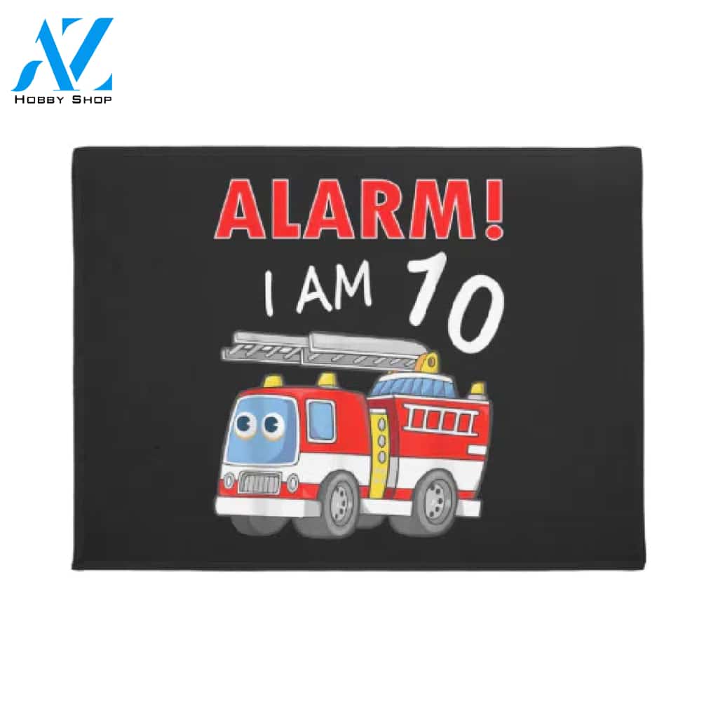 10 Years Old 10th Birthday Boy Girl Firefighter Doormat Hunting Welcome Mat House Warming Gift Home Decor Funny Doormat Gift Idea