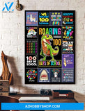 100 Days Of School Dinosaur Teacher Canvas And Poster Poster-Canvas