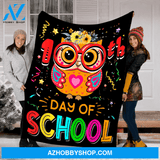 100Th Day Of School Owl Fleece Blanket