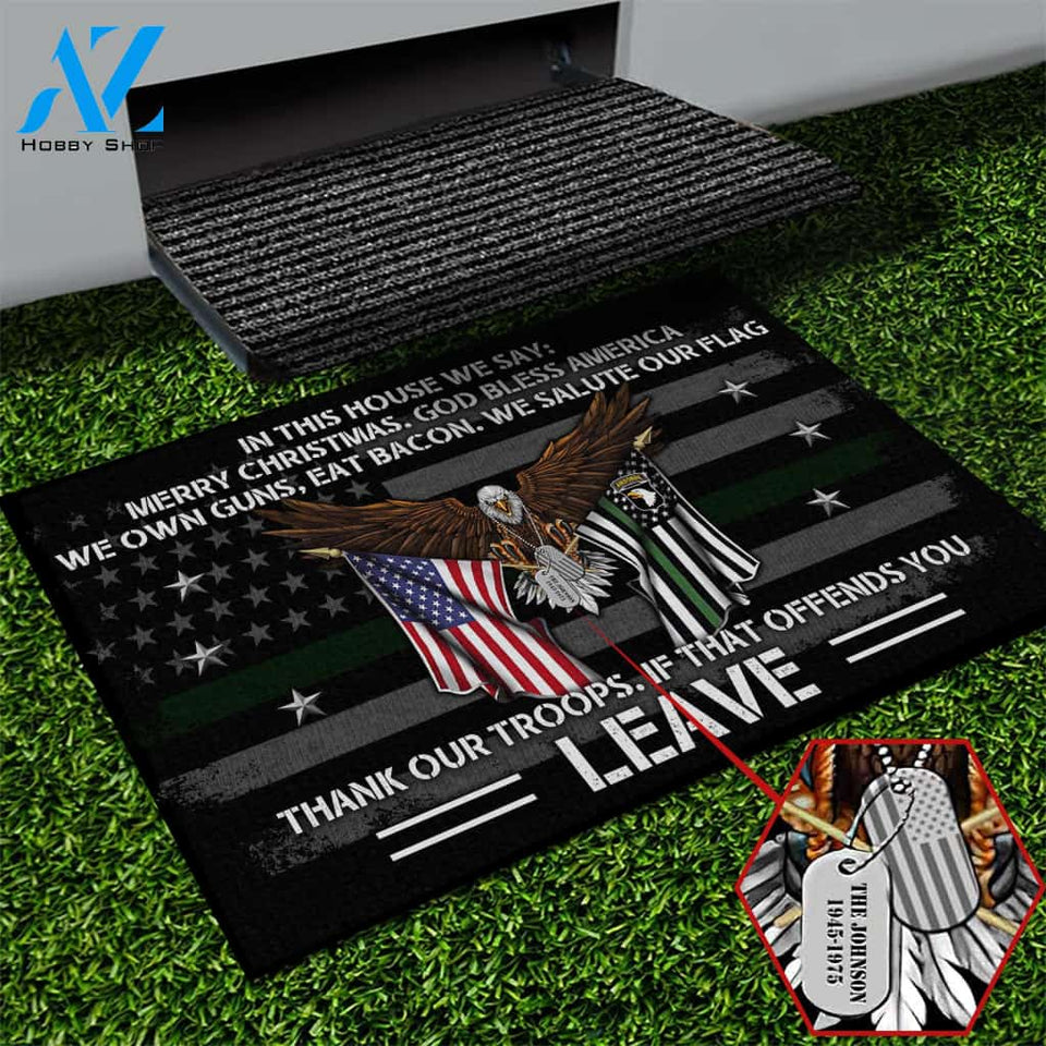 101st Airborne Division Military Veteran Eagle American Doormat, Custom Doormat All Over Printed