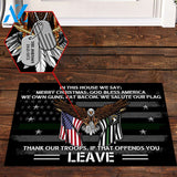 101st Airborne Division Military Veteran Eagle American Doormat, Custom Doormat All Over Printed