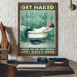 Mermaid Bathroom, Get Naked unless you are just visiting don't make it Weird Canvas And Poster,Canvas Prints,Wall Decor Visual Art