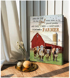 So God made a farmer Hereford Cows Red Barn Farm Canvas Wall Art Decor