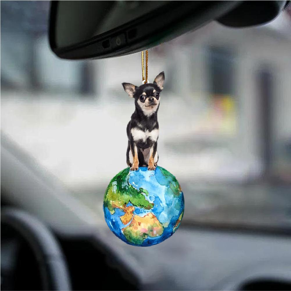 Chihuahua3-Around My Dog-Two Sided Ornament