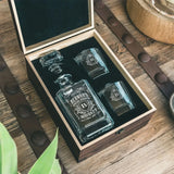 BERNARD Personalized Decanter Set wooden box and Ice 9