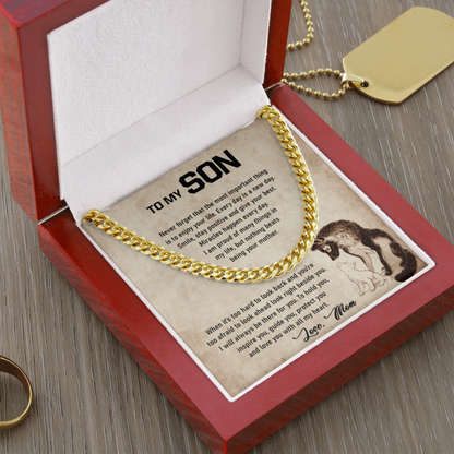 To My Son - I Will Always Be There For You - Cuban Link Chain Necklace