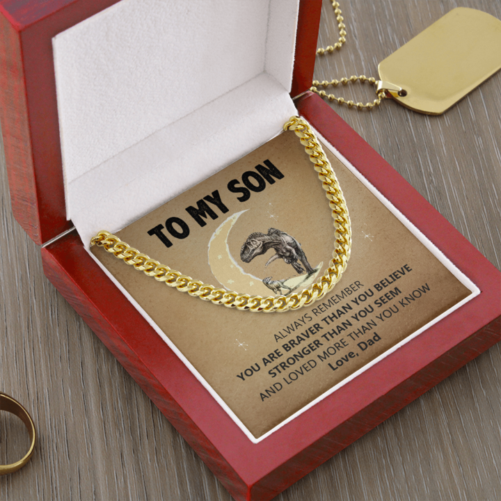 To My Son - You Are Brave Than You Believe - Cuban Link Chain Necklace