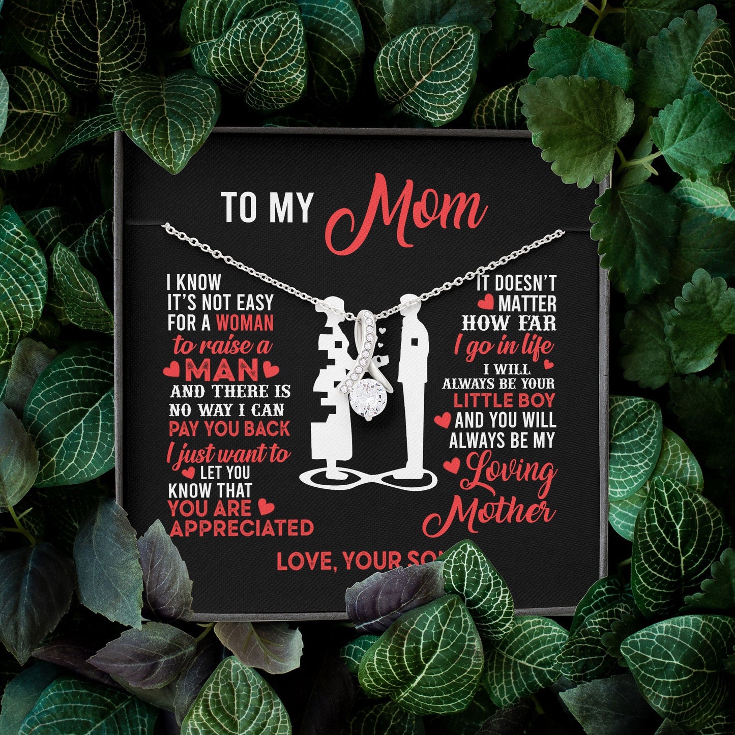 Necklace Gift for Mom - To My Mom You Are Appreciated, Gift Idea for Son, Daughter, Necklace for Birthday, Mother's Day Alluring Beauty Necklace XL052B