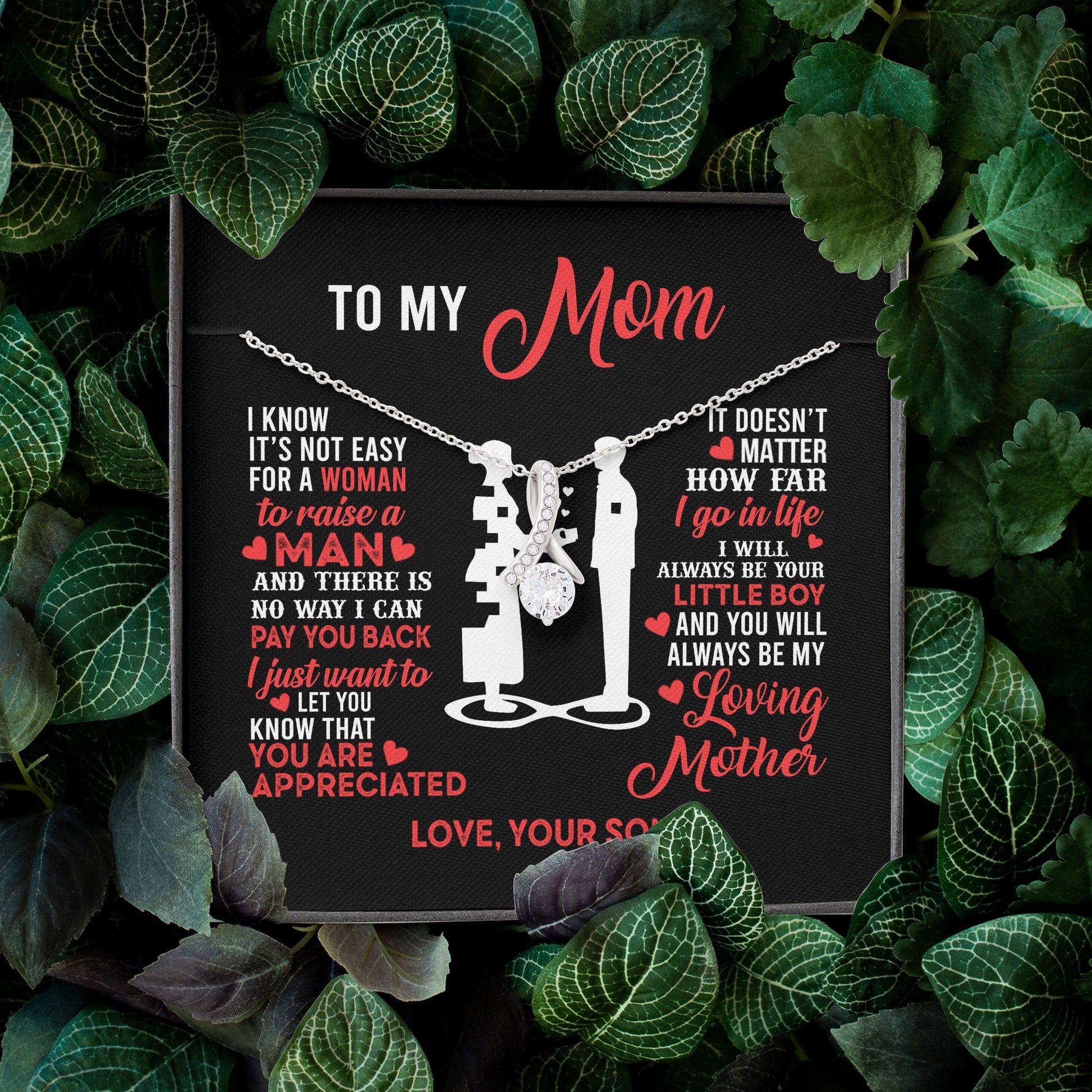 Necklace Gift for Mom - To My Mom You Are Appreciated, Gift Idea for Son, Daughter, Necklace for Birthday, Mother's Day Alluring Beauty Necklace XL052B