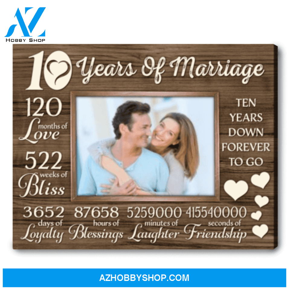10th Wedding Anniversary Gift For Husband Personalized 10th Anniversary Gift