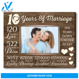 10th Wedding Anniversary Gift For Husband Personalized 10th Anniversary Gift