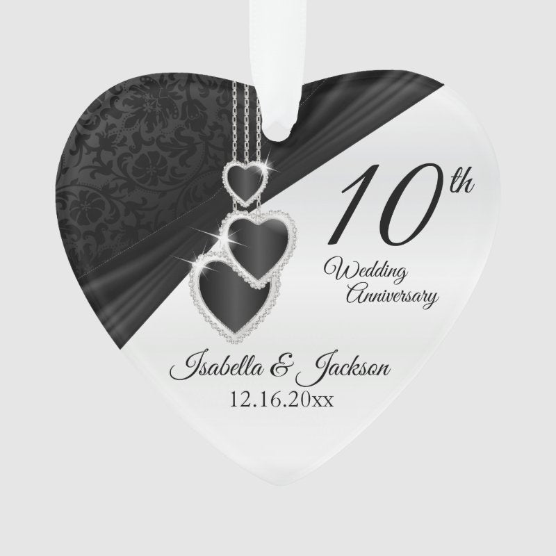 10Th Onyx Wedding Anniversary Keepsake Design Ornament