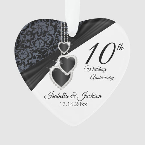10Th Wedding Anniversary Keepsake Ornament