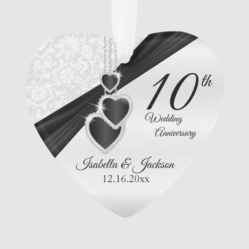 10Th Wedding Anniversary Keepsake Design Ornament