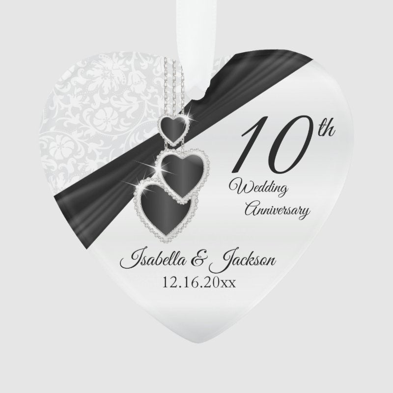 10Th Wedding Anniversary Keepsake Design Ornament