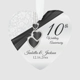 10Th Wedding Anniversary Keepsake Design Ornament