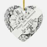 10Th Wedding Anniversary, Tin Anniversary Ceramic Ornament