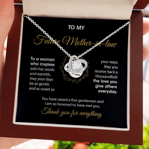 To My Boyfriend's Mom Necklace Gift - I am so honored to have met you Daughter-in-law to Mother-in-law GiftLove Knot, Alluring Beauty Necklace LX069A