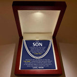 Son Necklace - Feel My Love from Mom - Cuban Link Chain Necklace - TGV