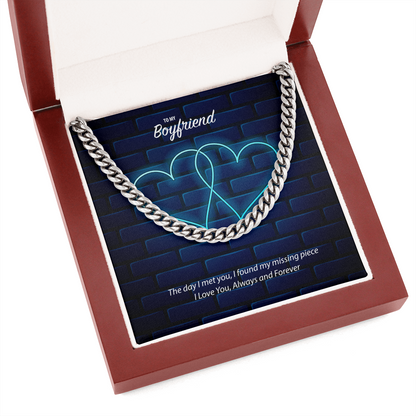 To My Boyfriend Cuban Link Chain Necklace