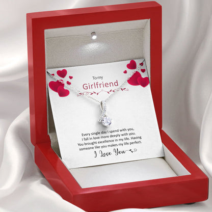 To My Girlfriend Necklace - I Love You, Necklace for Girlfriend, Birthday Gift for Girlfriend, Alluring Beauty Necklace - TGV