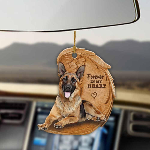 German Shepherd Forever In My Heart Hanging Ornament-2D Effect