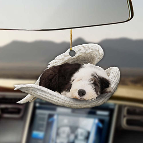 Godmerch- Ornaments- Old English Sheepdog sleeping angel Old English Sheepdog lovers dog moms ornament