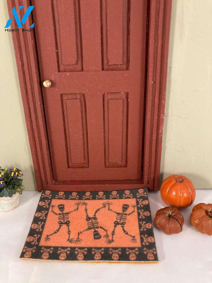 Personalized Name Family House 1/12 dolls house miniature skeleton doormat accessory Floor Mat Door Mat Home Decor