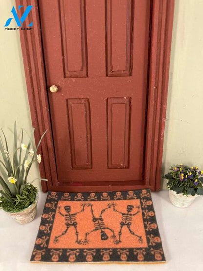 Personalized Name Family House 1/12 dolls house miniature skeleton doormat accessory Floor Mat Door Mat Home Decor
