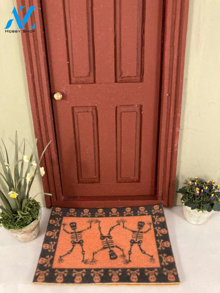 Personalized Name Family House 1/12 dolls house miniature skeleton doormat accessory Floor Mat Door Mat Home Decor