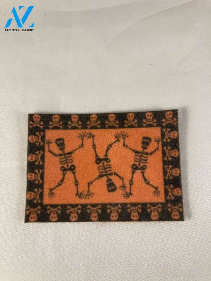 Personalized Name Family House 1/12 dolls house miniature skeleton doormat accessory Floor Mat Door Mat Home Decor