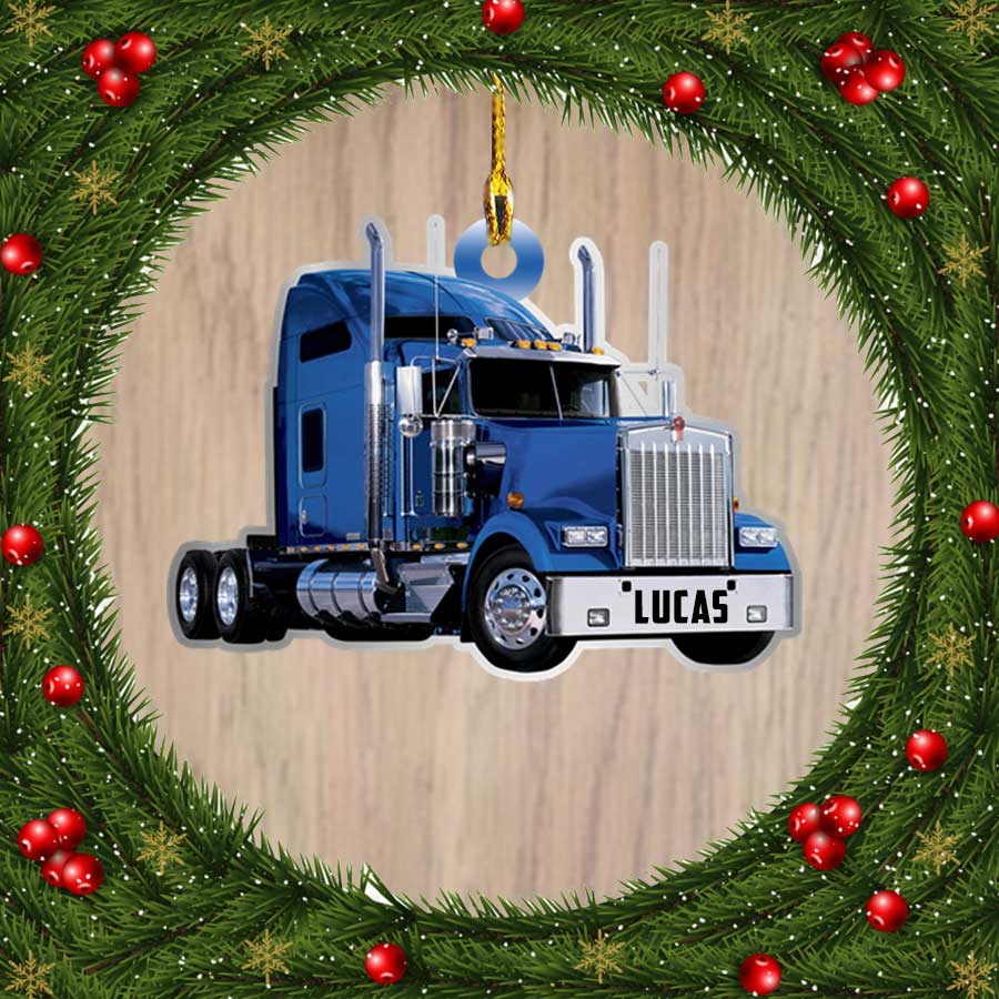 Ornament - Personalized Truck Driver Ornament Hanger Decor, Custom Shaped Flat Ornament Christmas, Christmas Decor