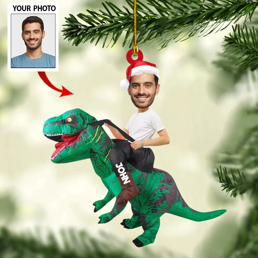 Personalized Photo Dinosaurus Funny Ornament For Christmas