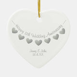 11Th Steel Wedding Anniversary Heart Ornament